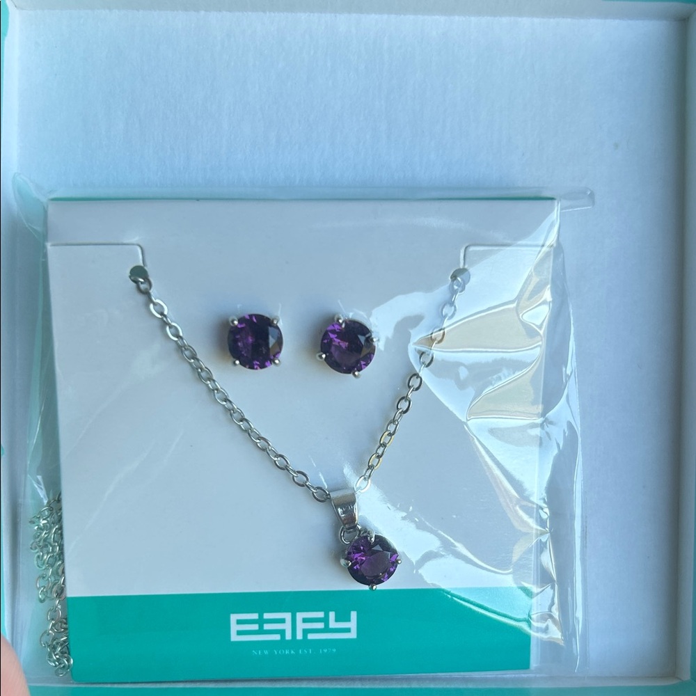 Effy Silver and Purple Earrings